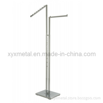 One Straight One Slanted Arm Chrome 2 Way Classic Clothing Rack